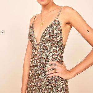 Reformation Montague Midi Dress Size 4 Black Mini Floral